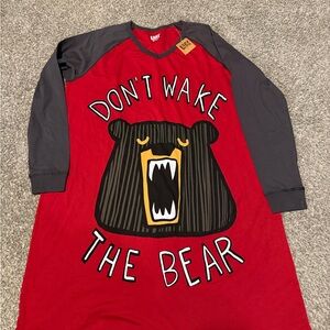 Lazy One Red Nightshirt with Black Trim